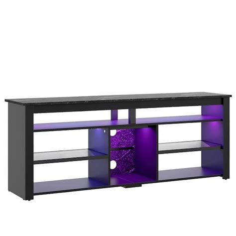 Bestier In Black Marble Color Tv Stand Fits Tv S Up To In Led