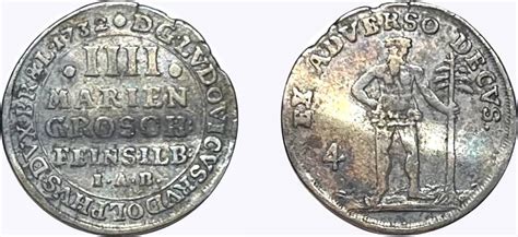 Altdeutschland Braunschweig Wolfenbüttel 4 Mariengroschen 1732 ss MA