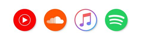 Apple Music, Youtube Music, Soundcloud, Spotify logotype icon ...