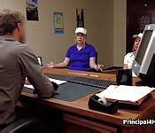 Bikini Milf Blows Head Teacher At His Office Porn