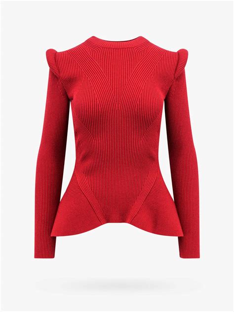 Alexander Mcqueen Sweater Red Womens Alexander Mcqueen