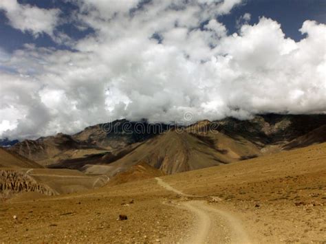 Monsoon Clouds Over Desert Himalayan Landscape Stock Photo Image Of