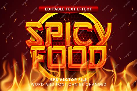 Premium Vector Spicy Food 3d Editable Vector Text Effect