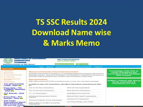 Ts Ssc Supplementary Results Results And Marks Memo Available At