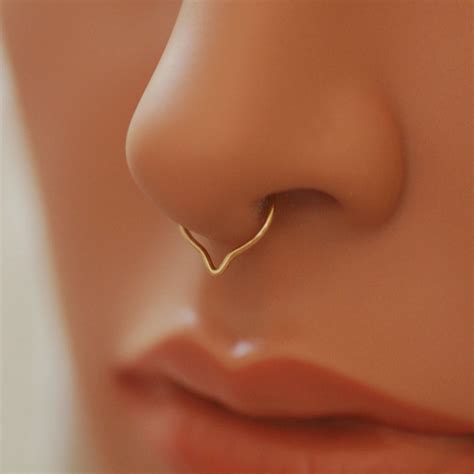 Fake Septum Piercing Septum Cuff Gold Or Silver Nose Cuff Etsy