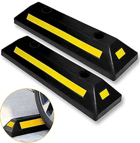 Vaygway Heavy Duty Rubber Parking Curb Guide Car Parking Block Pcs