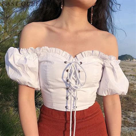 Buy Off Shoulder Ruffle Top Blouse Women New Arrival