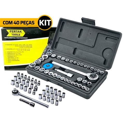 Kit Jogo De Ferramentas Completo C Soquetes E Chaves Casas Bahia