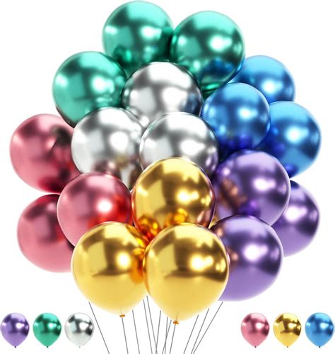 Amazon Party Balloons 12inch 50pcs Assorted Color Metallic Latex