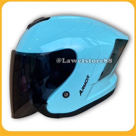 Jual Helm Sepeda Motor Half Face Js Yakuza Armor Solid Polos Helem Pria