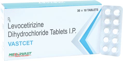 Vastcet Antihistamine Levocetirizine Dihydrochloride Tablets Ip