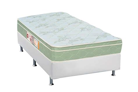 Conjunto Box Colchão Castor Espuma D33 Sleep Max Cama Courino White