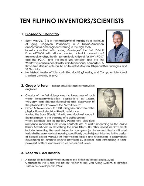 Solution Filipino Inventors Or Scientists Sts Studypool