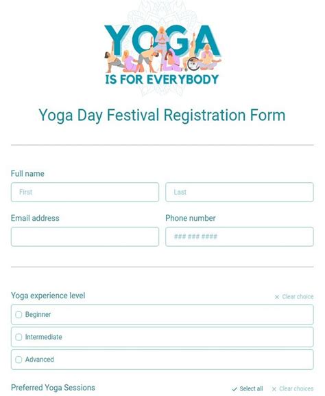 Yoga Day Festival Registration Form Template Formbuilder