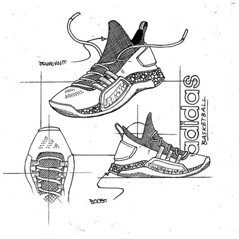 a drawing of the adidas shoe with instructions to draw it and how they ...