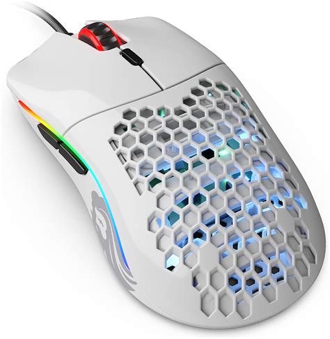 Glorious RGB Mouse - Model O 67 g Ultralight Honeycomb Mouse Gamer, Glossy White Mouse, USB ...