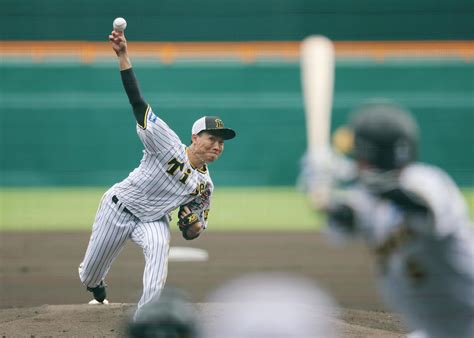 【阪神】湯浅京己、岡田監督の目の前でシート打撃登板も快投ならず 打者7人に45球、安打性1 プロ野球写真ニュース 日刊スポーツ