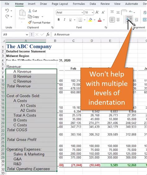 Remove Multiple Levels Of Indenting Excel Campus