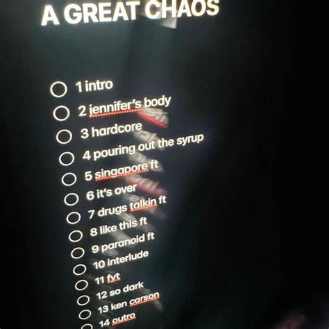 Ken Carson A Great Chaos Lyrics And Tracklist Genius