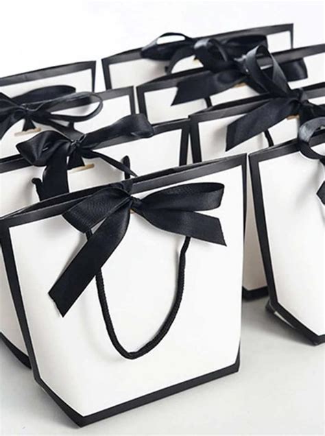 Pcs Black And White Gift Bags Holidays Birthdays Weddings Partys