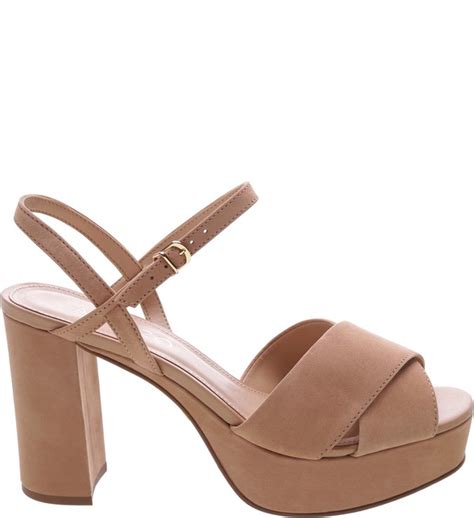 Plataforma Nobuck Nude Rose Arezzo