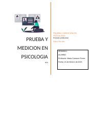 PP A1 PRUEBASMP Docx PRUEBA Y MEDICION EN PSICOLOGIA PRUEBA Y