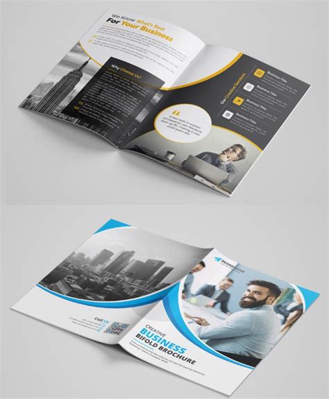 Modern Bi Fold Brochure Design Templates Entheosweb