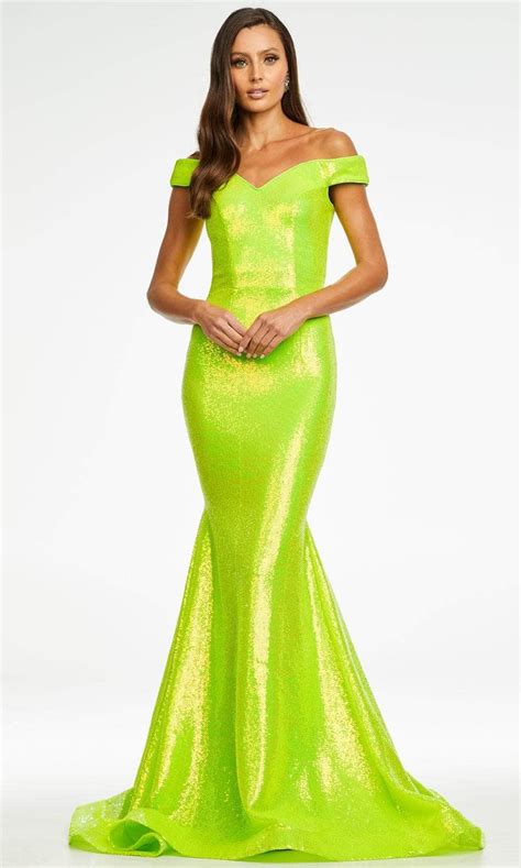 Ashley Lauren 11109 Iridescent Sequin Mermaid Prom Gown Couture Candy