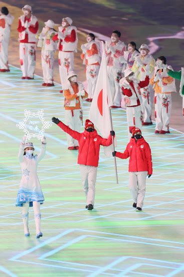 北京冬季五輪北京五輪の開会式で入場行：北京冬季五輪開会式・閉会式 写真特集：時事ドットコム