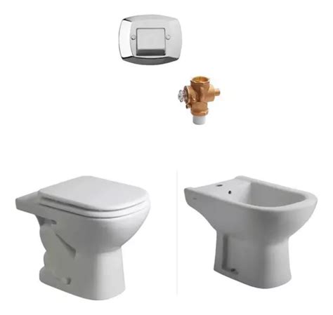 Combo Ferrum Bari Inodoro Tapa Bidet Tecla Y Valvula Fv