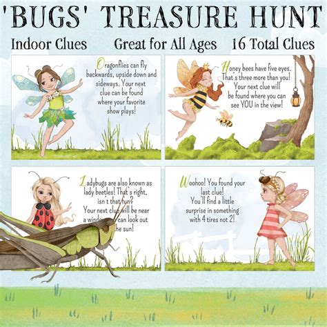 Indoor Scavenger Hunt Bugs Treasure Hunt Girls Bug Themed Etsy