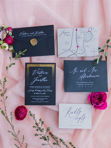 Upscale Party In This Black White And Hot Pink Wedding Invitation Design — Wedding Invitations