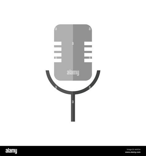 Simple Old Microphone Vector Graphic Illustration Design Stock Vector