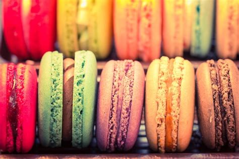 Premium Photo Sweet And Colourful French Macaroons Of Retrovintage