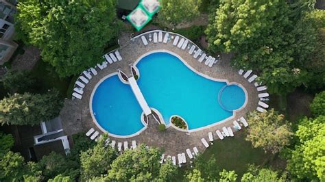 Premium Photo Aerial View Of Beautiful Luxury Outdoor Swimming Pool