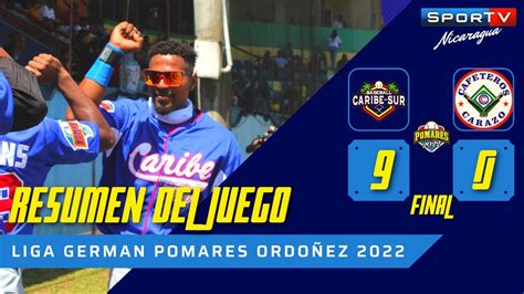 Resumen Juego Caribe Sur Vs Cafeteros De Carazo Pomares