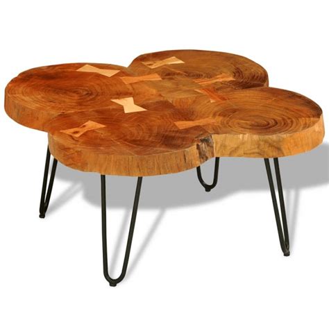 Mesa De Centro De Troncos Madera Maciza De Sheesham Cm