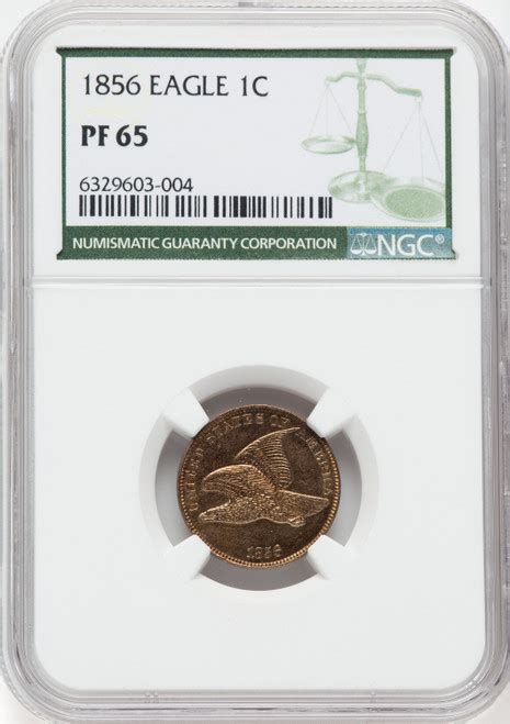 1856 1c Proof Flying Eagle Cent Ngc Pr65 Lcr Coin