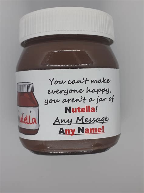 Etiqueta Personalizada Personalizada De Nutella Cualquier Etsy Espa A