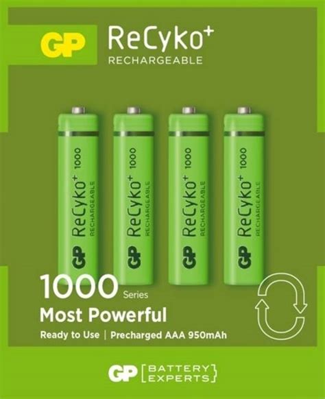 GP 1000 mAh ReCyKo AAA oplaadbare batterijen | BatterijTotaal.nl