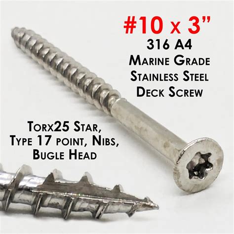 10 X 3 Marine Grade 316 Stainless Steel Deck Screws Torx Star Drive Rcg Designs Stuff For