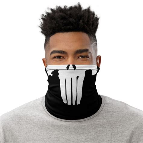 Punisher Skull Face Neck Gaiter Motorcycle Face Mask Neck Etsy