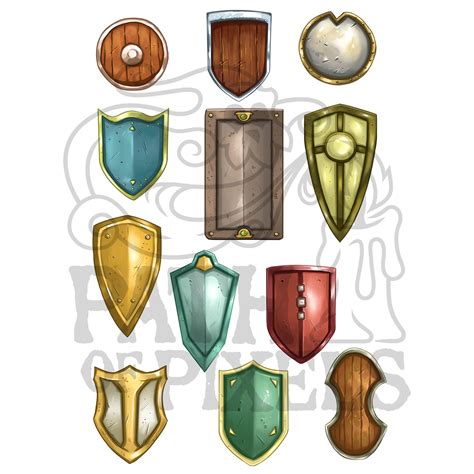 Fantasy Shields Clipart, Dnd Shields Armor Clipart, Medieval Crest ...