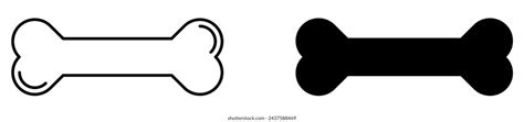 Dog Bone Icons Bone Silhouette Outline Stock Vector (Royalty Free ...