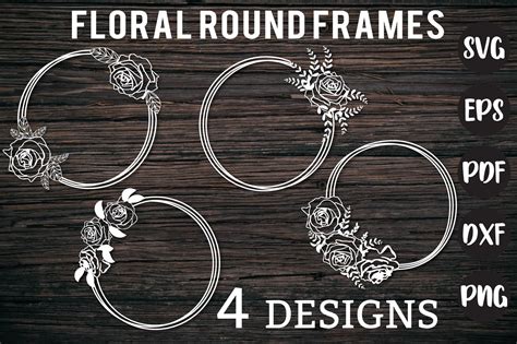 Rose Circle Frame Wreath Svg 934737 Paper Cutting Design Bundles