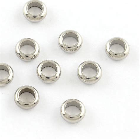 Pcs Stainless Steel Ring Bead Spacer For Jewelry Making Diy