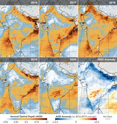 Satellite Images Air Pollution In India Plummets Earth Earthsky