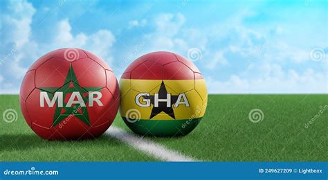 Ghana Vs Morocco Soccer Match Leather Balls In Ghana And Morocco