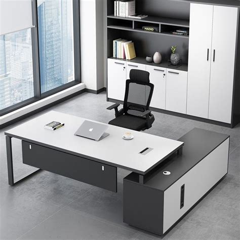 Wooden And Steel Frame Commercial Office Furniture Executive Desk