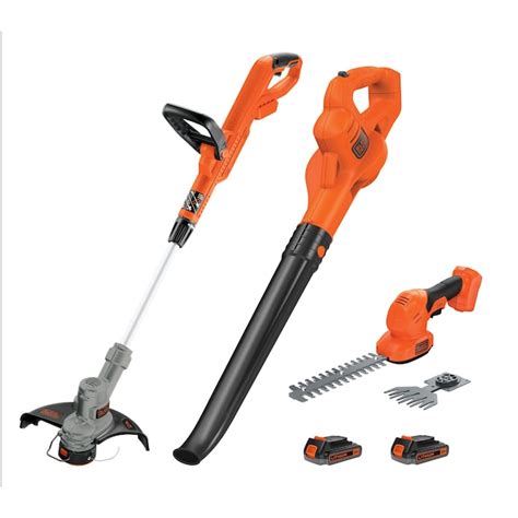 Blackdecker 20 Volt Max Cordless Battery String Trimmer And Leaf Blower And Hedge Trimmer Combo